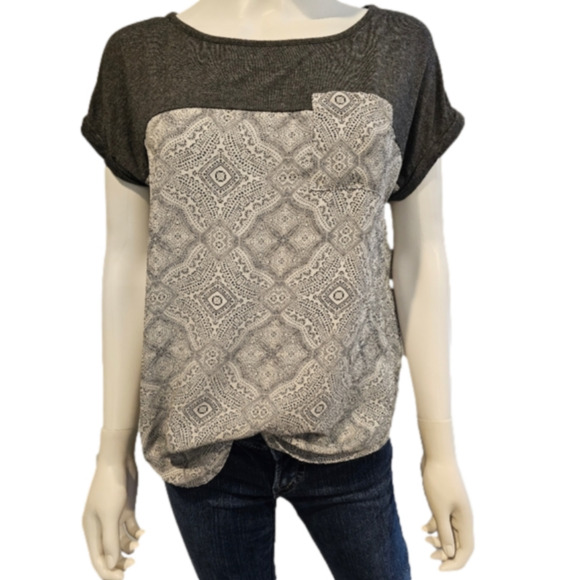 Knox Rose Tops - Knox Rose Cap Sleeve Color Block Round Hem Top Size S